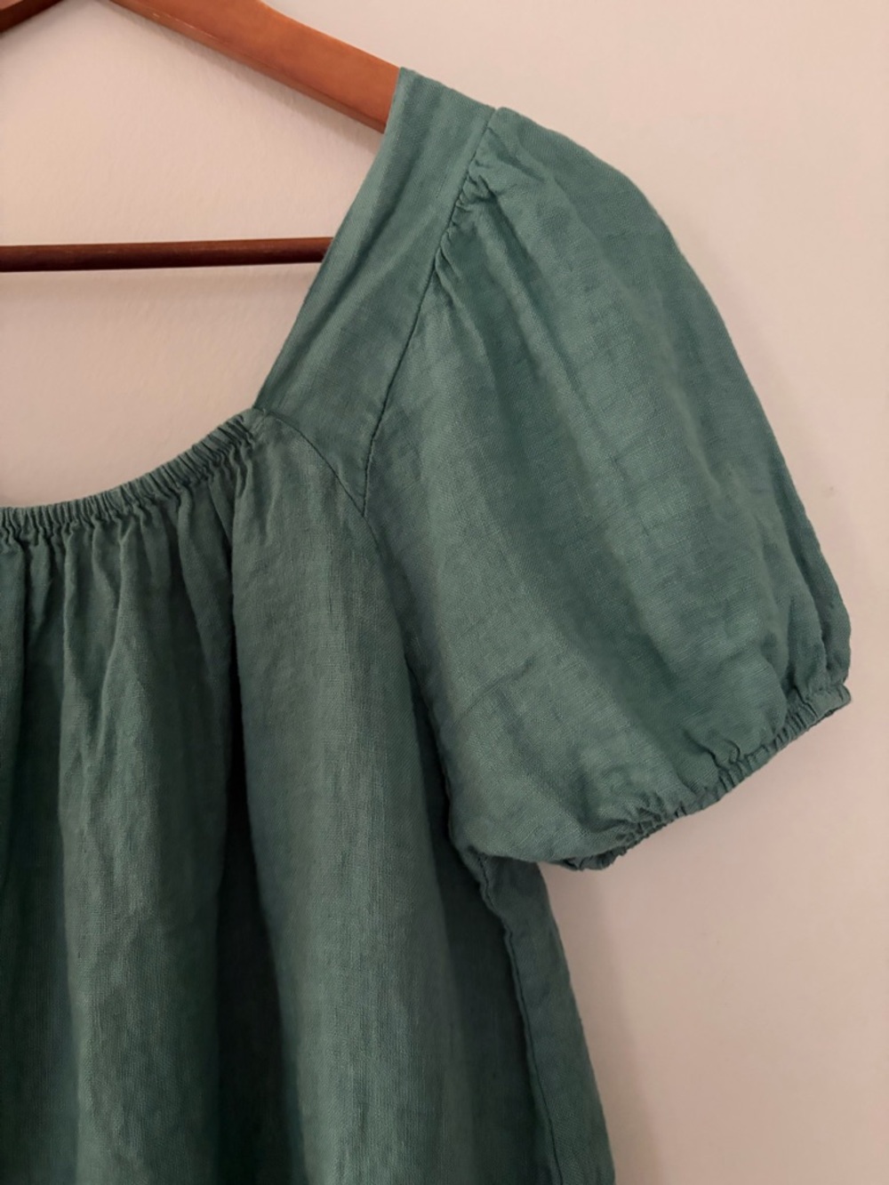Linen Italian Made Blouse Top by Bellambra Green Breathable NWT Women’s Large - Picture 2 of 15